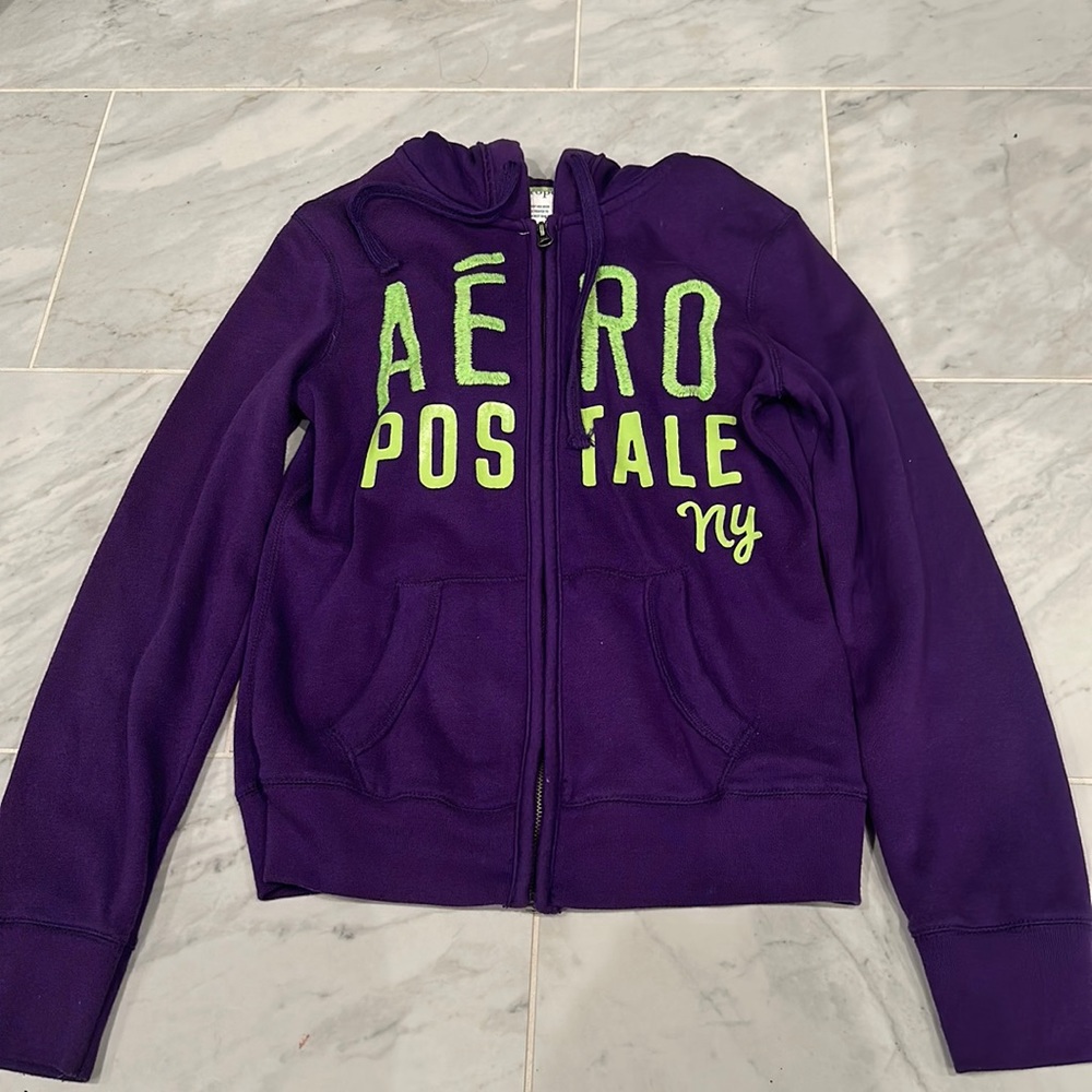 Aeropostale purple zip up sweatshirt